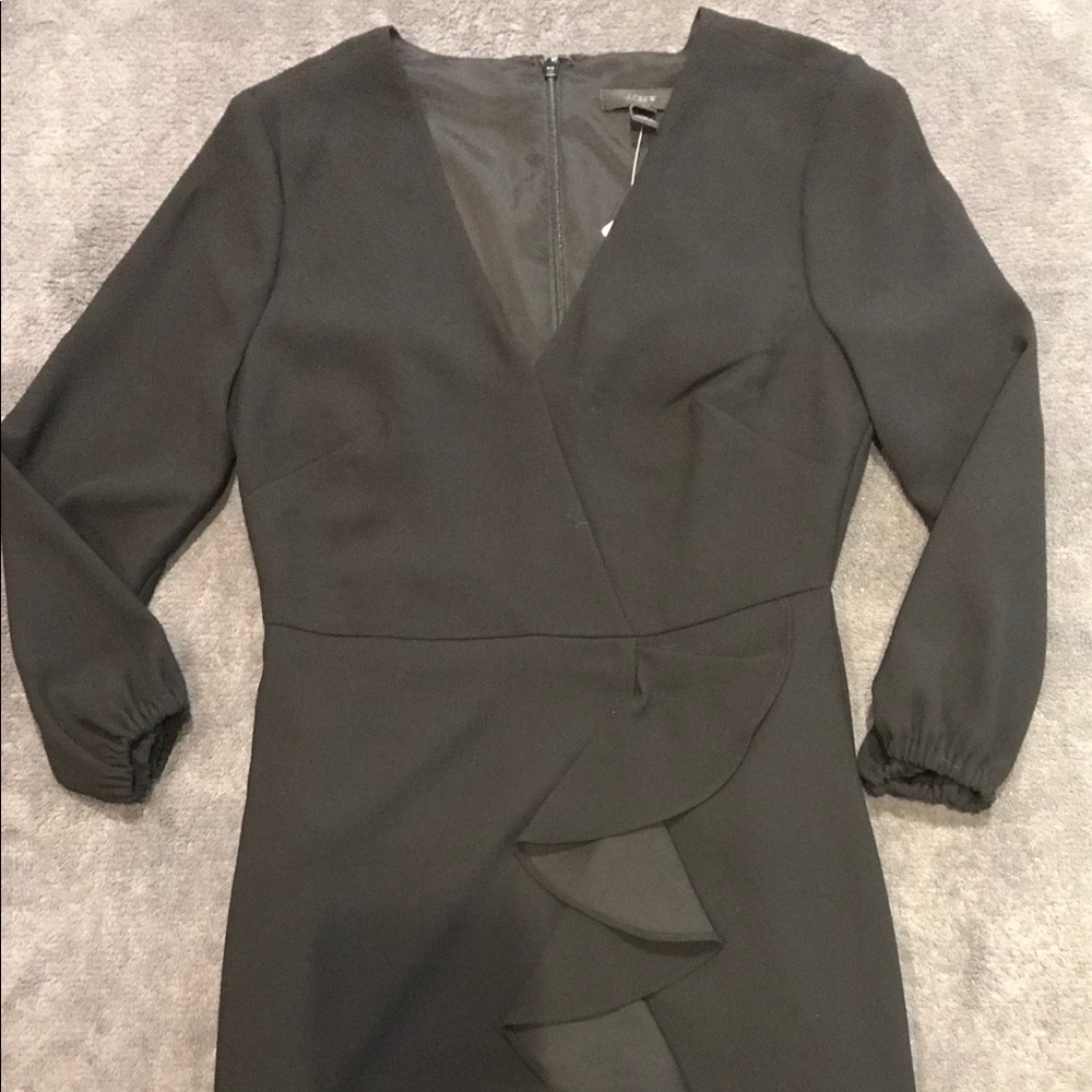 J Crew NWT Petite drapey ruffle-front dress